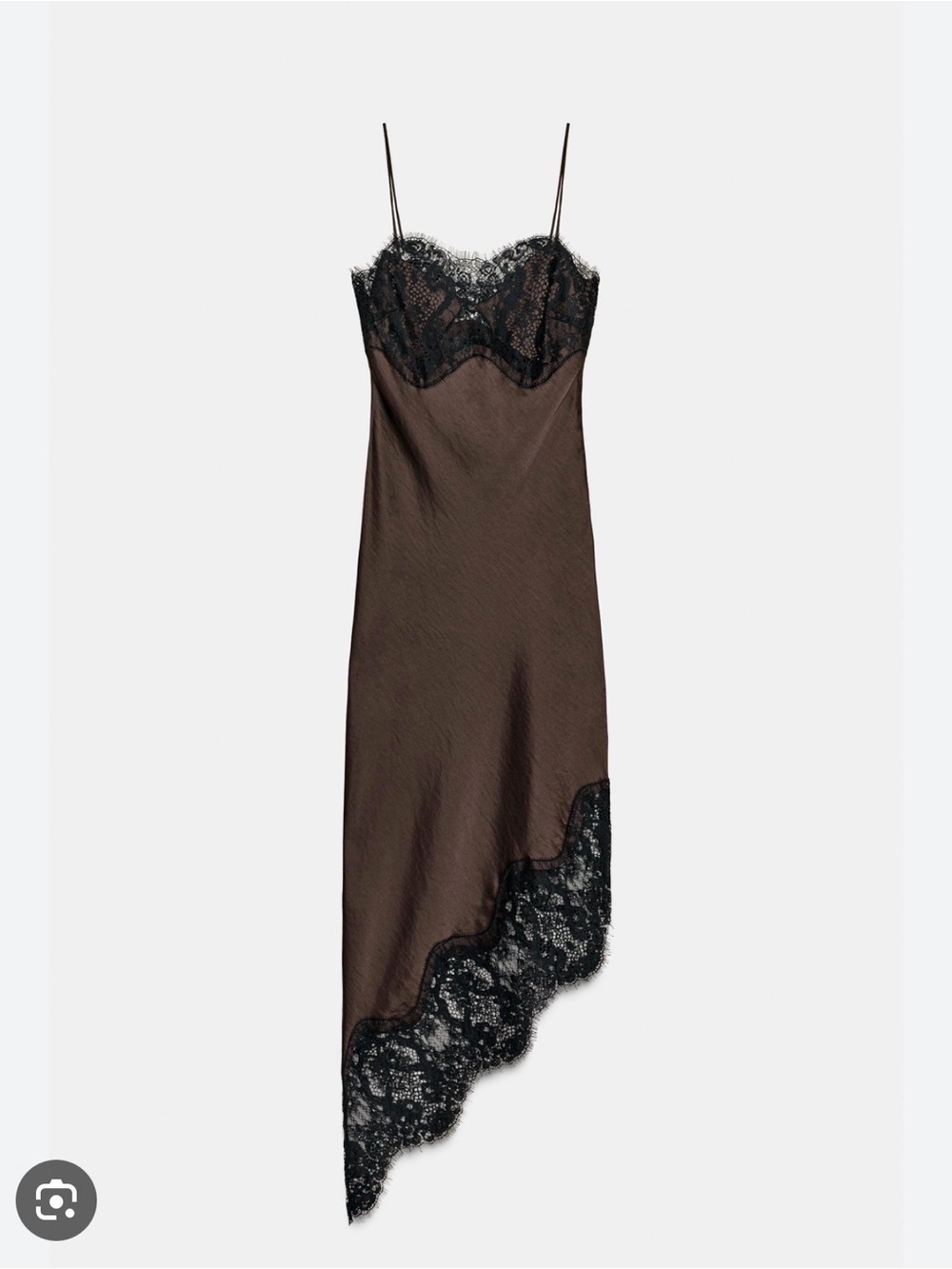 Zara Black Lace Slip Dress - Picture 2 of 3